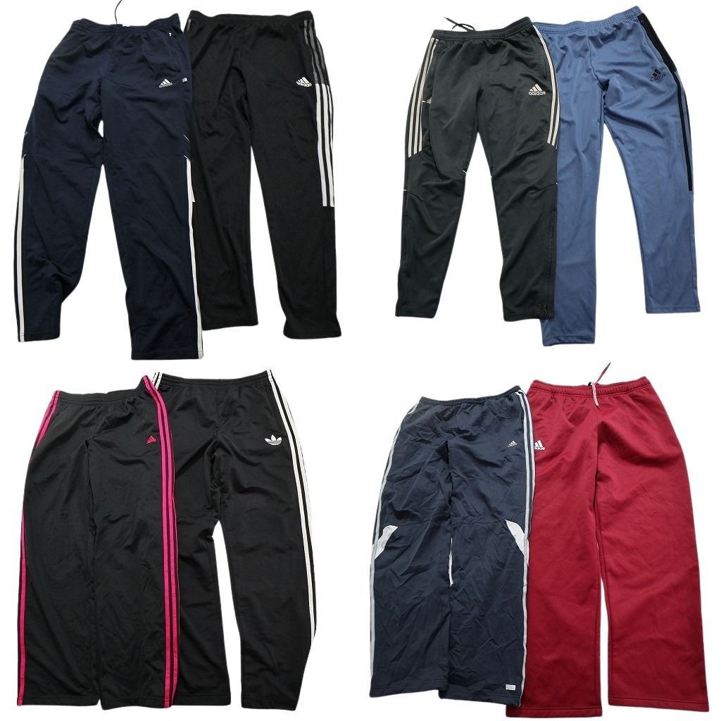 古着卸 アディダス adidas ジャージ パンツ 8枚セット メンズ L |XL ライン系 裾ファスナー ワンポイント 古着 NA7625