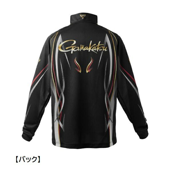 がまかつ ウェア GM3734 2WAYプリントジップシャツ(長袖) ブラック
