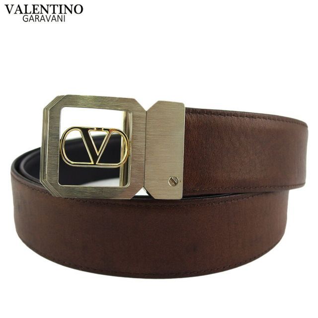 Valentino ブラウン ベルト 美品 VALENTINO ヴァレンティノ ベルト 4W2T0T15ZFR 5W2T0T15ZFR