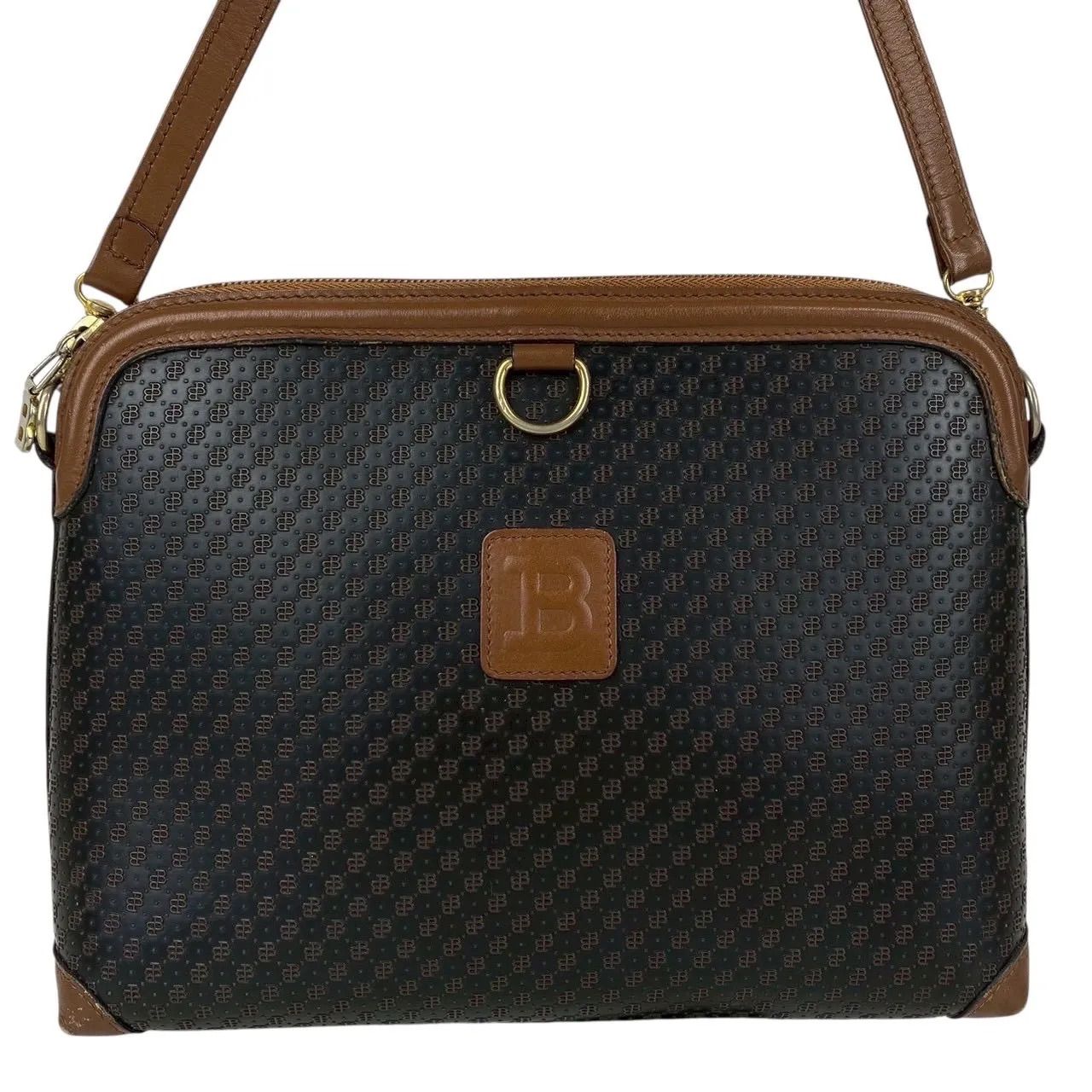 平*中様 Bally ショルダーバッグ ダークブラウン シボ革 バリー グレイン B3648】 BALLY バリー ショルダーバッグ レザー 2way クラッチバッグ