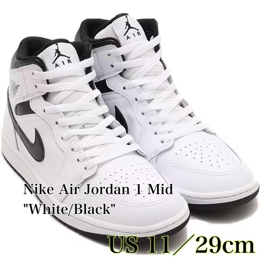 Nike Air Jordan 1 ホワイト/ブラック28cm NIKE AIR JORDAN 1 MID 