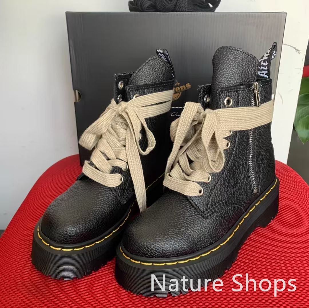 新品未使用】 Dr. Martens × Rick Owens コラボ 1460 厚底 8ホール リザード スキン 粗い シューレース サイド  ジッパー マーチン ブーツ - メルカリ