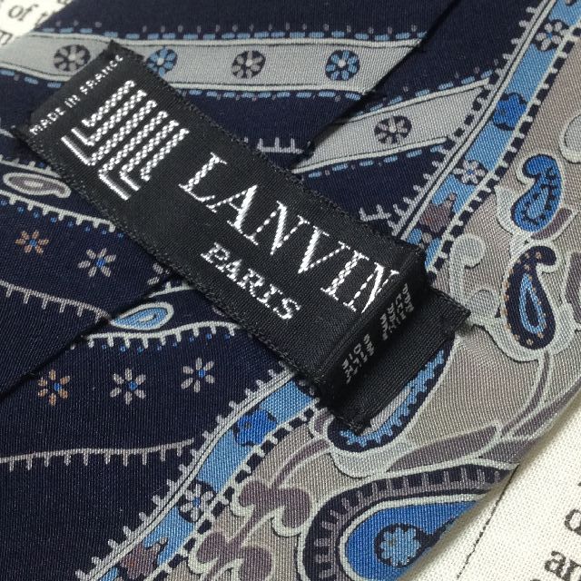  ランバン LANVIN 微光沢 ネクタイ フランス製 シルク ペイズリー柄 ミックス H-006837 ゆうパケット ネクタイ 小物