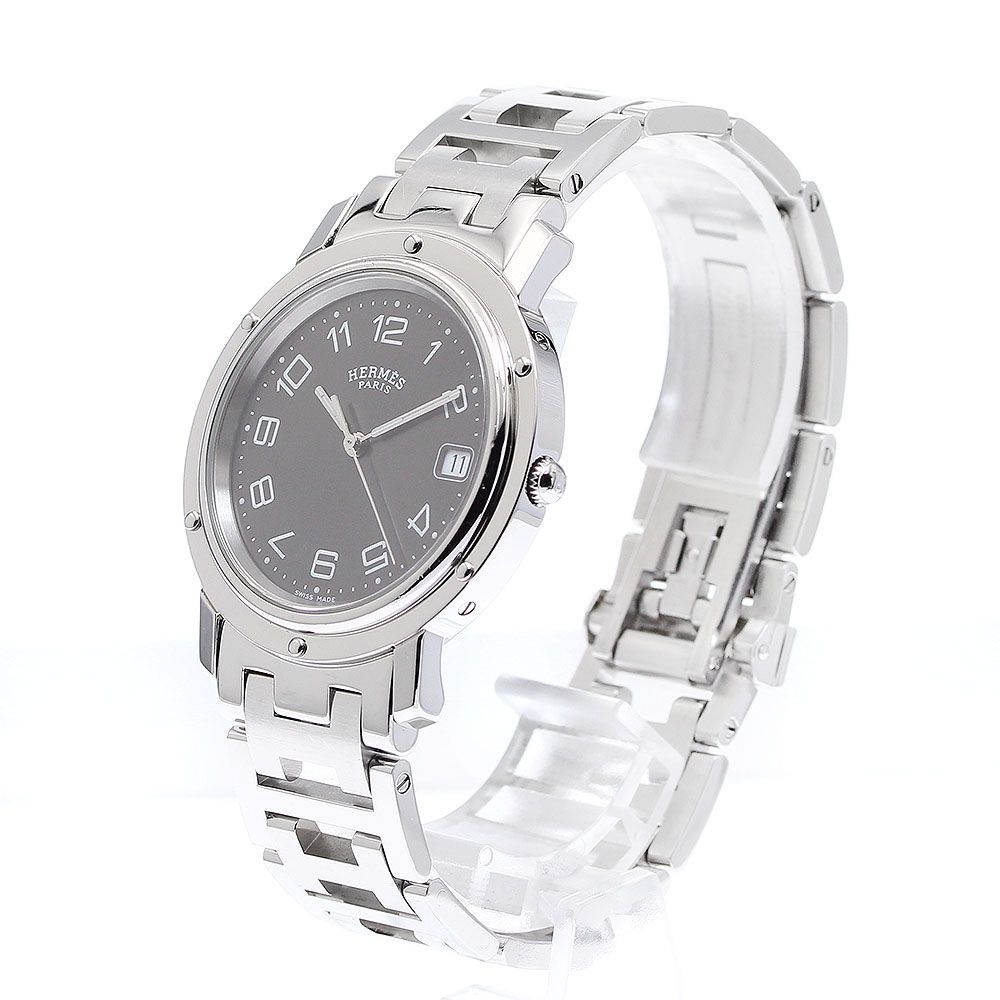 エルメス HERMES CL6.710 クリッパー デイト クォーツ メンズ_