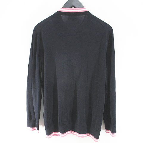 エルメス HERMES 長袖 カーディガン ニット S 紺系 ネイビー