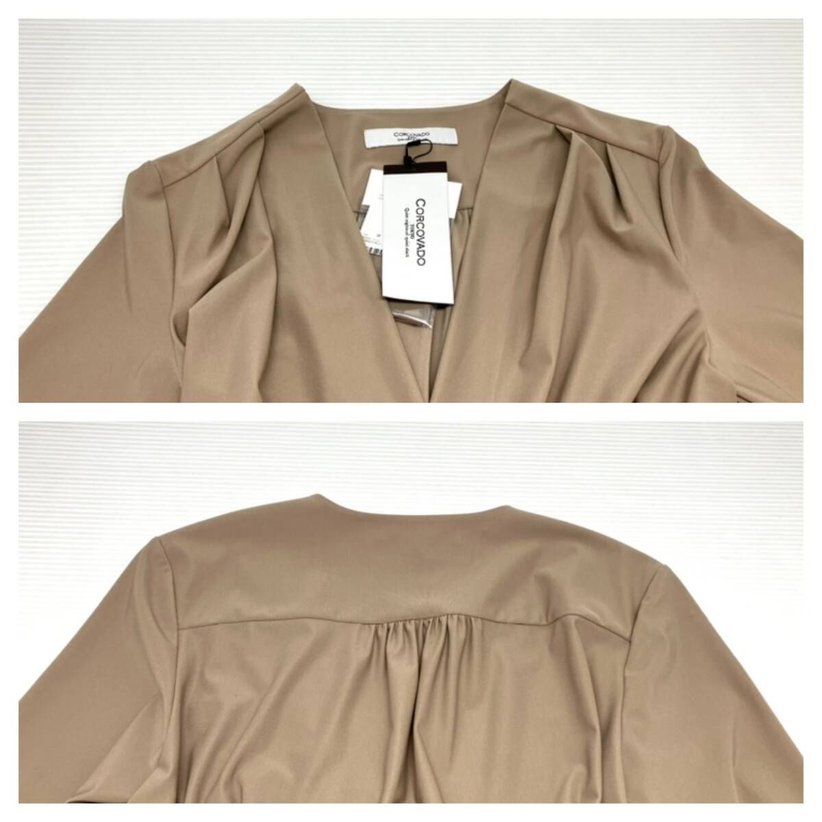 【CORCOVADO】ベージュロングワンピース（サイズ38） ☆ 美品 CORCOVADO コルコバード タグ付き 長袖ワンピース サイズ38