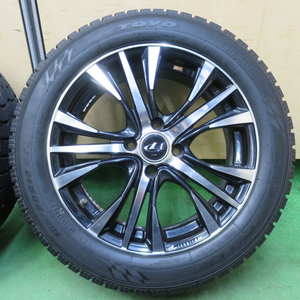 お買い得，本物保証 バリ溝！22年！9.5分LEONIS UC 185/60R16