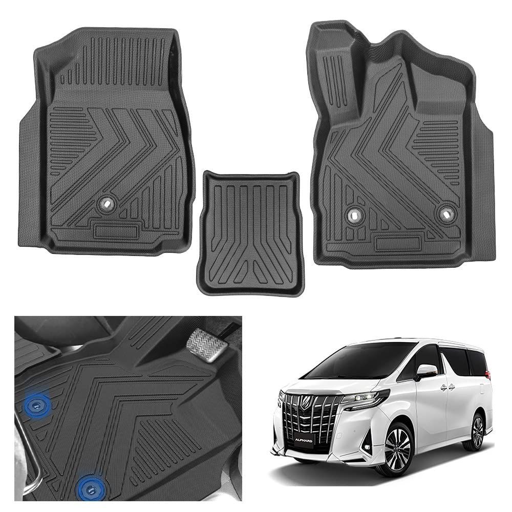 FRZCSHJS トヨタ アルファード ヴェルファイア 30系 前後期 3Dフロアマット 立体カーマット Alphard VELLFIRE GGH AGH 30W 35W型 2015-現行 カスタムマット 立体フロアマット 防水 耐汚れ TPE素材 車種