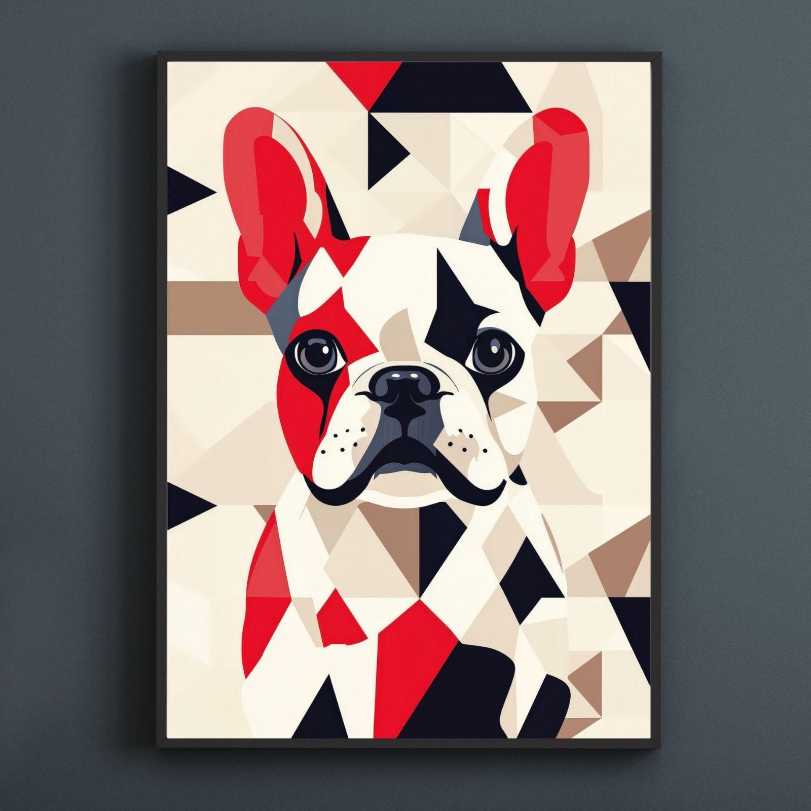 Red Passion - フレンチブルドッグ犬 No.2 ミニマリスト ミニマリズム シンプル インテリアアート ペットロス うちの子 記念日 アートポスター 犬の絵 犬のイラスト ギフト プレゼント
