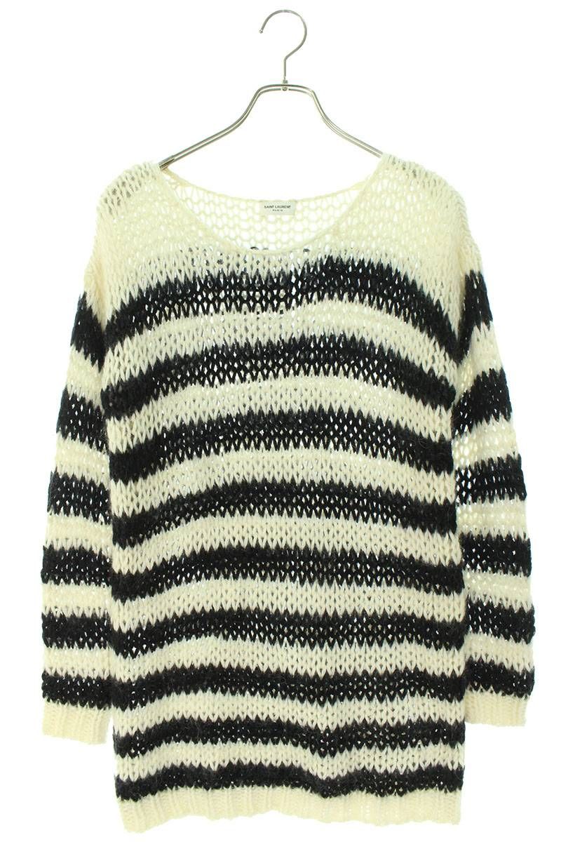 サンローランパリ 15AW 402382 Y1UH2 ボーダーモヘアニット サンローランパリ 15AW 402382 Y1UH2 ボーダーモヘアニット
