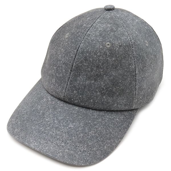 ボッテガヴェネタ BOTTEGA VENETA キャップ フランネルプリント ヌバックレザー レザー チャコール S 帽子 ダークグレー 739329