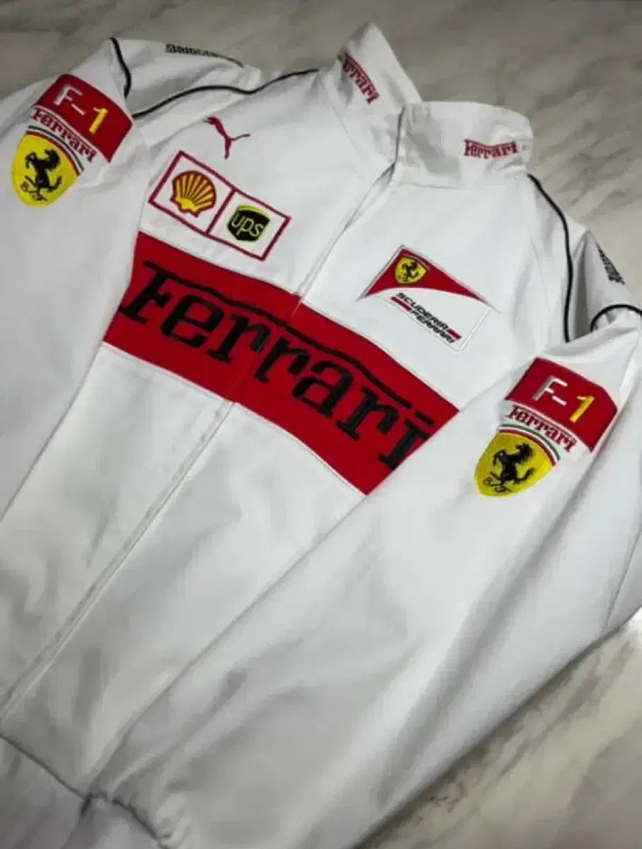 F1 フェラーリ ジャケット 白 - ブラック