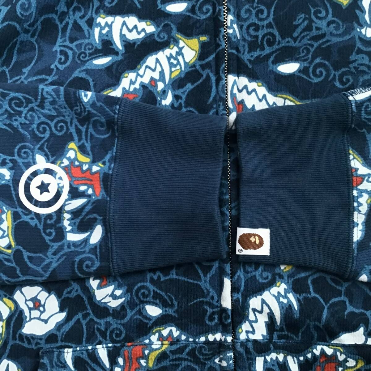 ☆XL☆ JAPANESE TATTOO CAMO シャーク パーカー BAPE camo shark full 