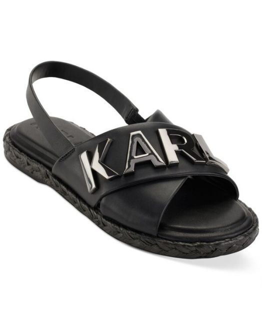 【送料無料】 カール ラガーフェルド レディース サンダル シューズ Women's Charla Slingback Espadrille Sandals Black
