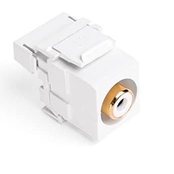 Leviton 40735-rww QuickPort RCA 110-type、ホワイトバレル、ホワイト
