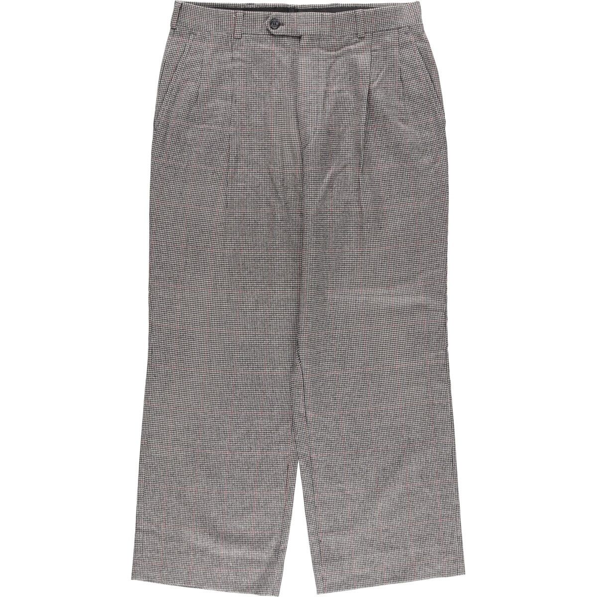古着 バーバリー Burberry s 千鳥格子柄 チェック柄 ツータック スラックスパンツ メンズw32相当|eaa535765