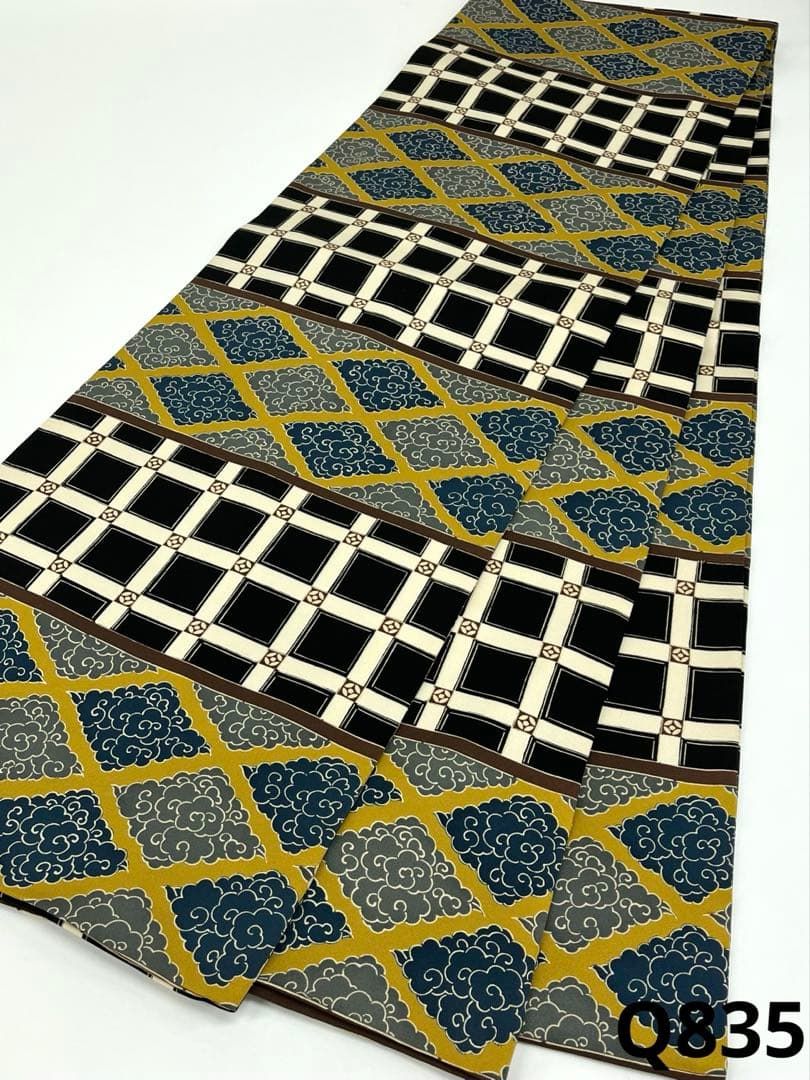 手描き友禅 染帯 全通 両面袋帯 リバーシブル 瑞雲 正絹