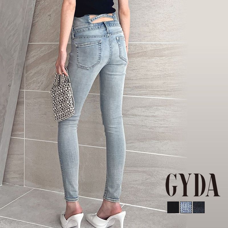 GYDA スキニーデニム H/W ウエストクロススキニーデニムパンツ[品番：MKSW0052508