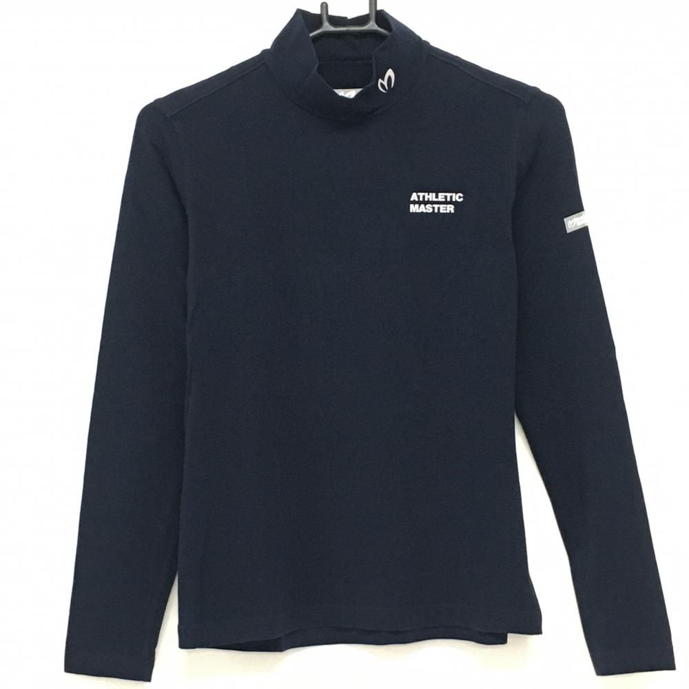 美品】マスターバニー 長袖ハイネックシャツ ネイビー ネックロゴ