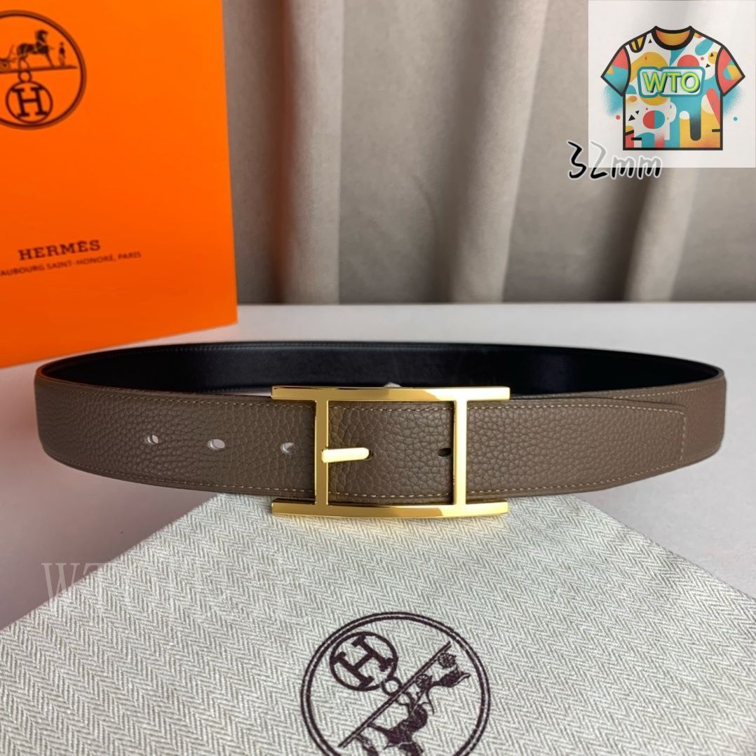 今日WTO】Herm?s エルメス ニードルバックル レザーベルト-1