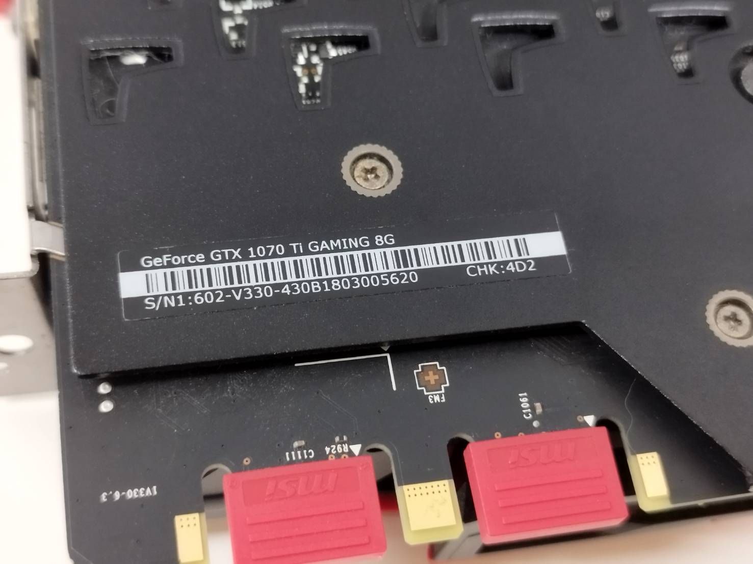 中古 動作確認済】MSI GeForce GTX 1070 Ti GAMING 8G グラフィックス