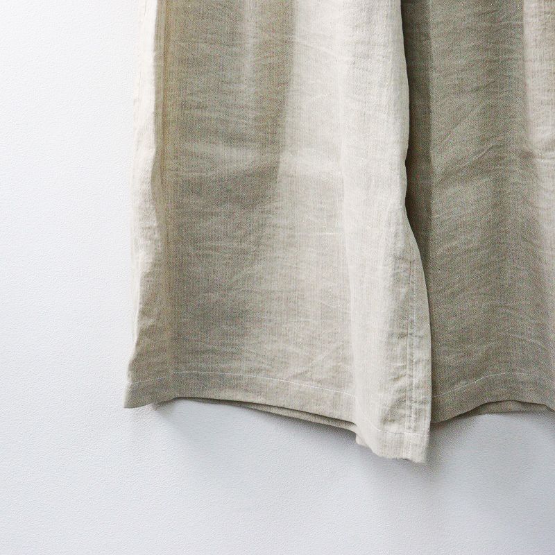 ユルタオ YURTAO ラメライン リネンコットン混 イージーワイドパンツ  