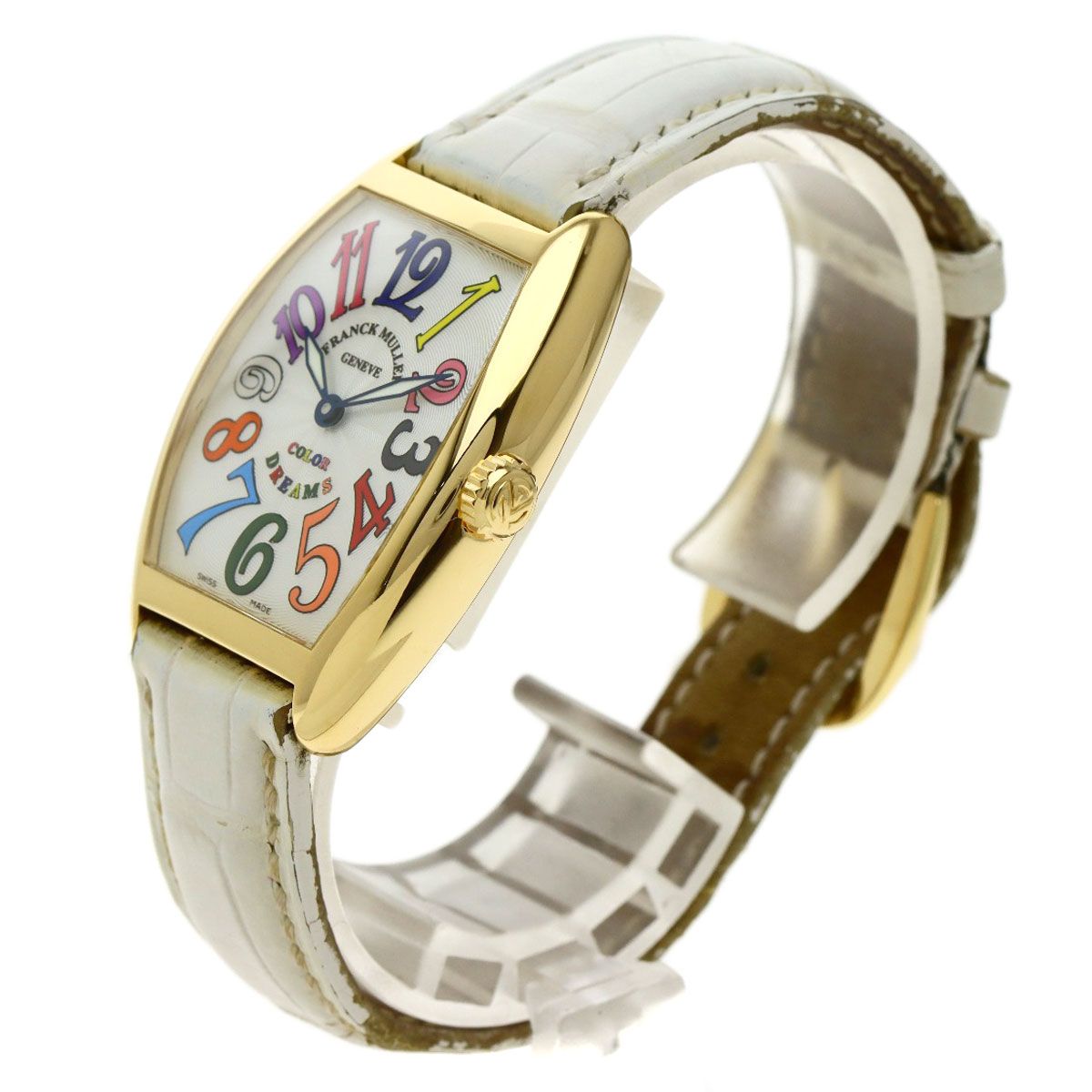 FRANCK MULLER 7502QZ トノウカーベックス カラードリーム 腕時計 K18YG 革 レディース