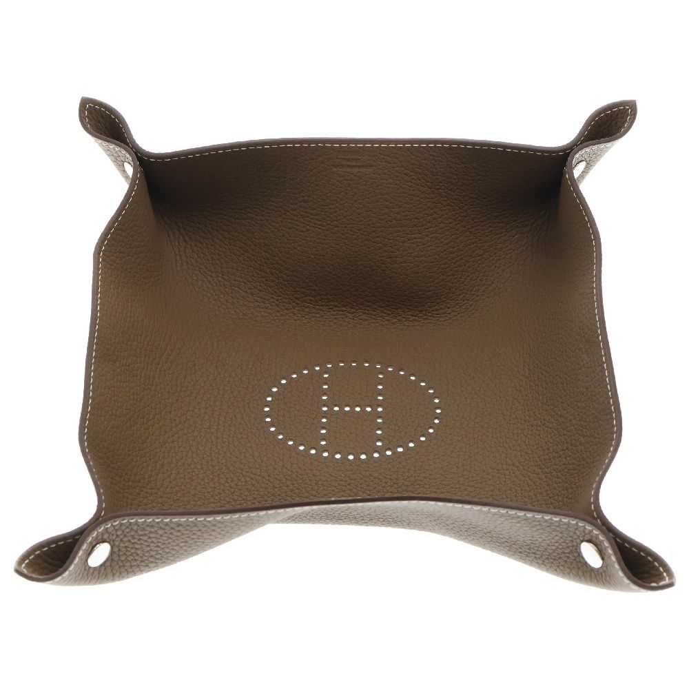 HERMES エルメス ヴィド ポッシュ エトゥープ トゴ ジュエリー トレイケース ブラウン レザー