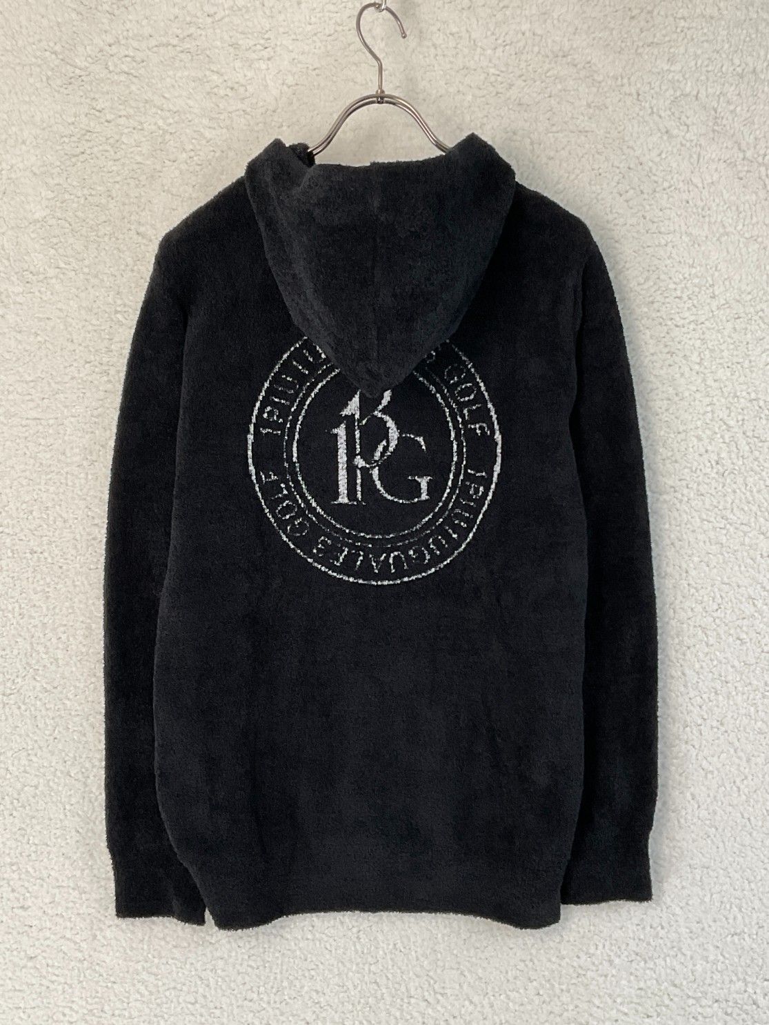 S【未使用】1PIU1UGUALE3 GOLF×戸賀敬城 シャギーパーカー BR 未使用 1PIU1UGUALE3 GOLF×戸賀敬城 3 ブラック BC LOGO SHAGGY