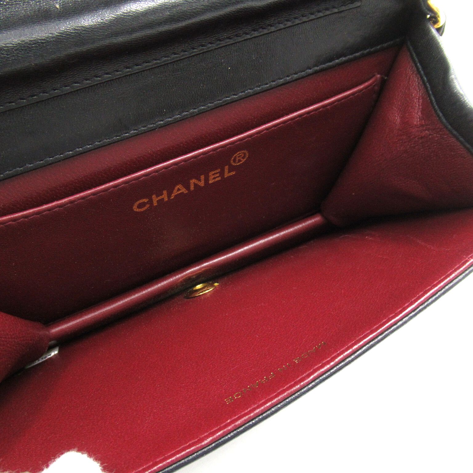 シャネル ミニマトラッセ プッシュロックチェーンショルダー 