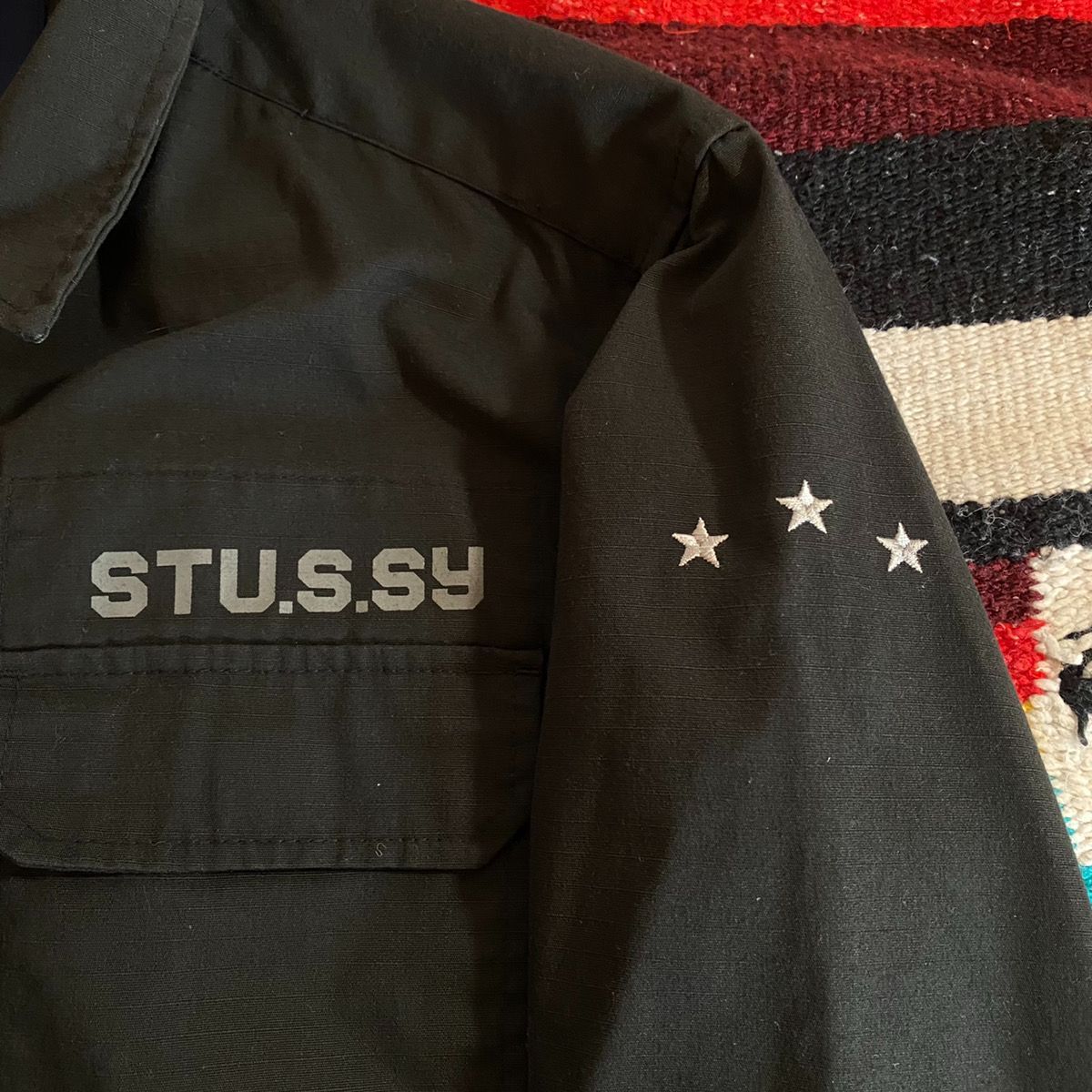 STUSSY ステューシー 紺タグ USA 米国製 MILITARY JACKET ミリタリー