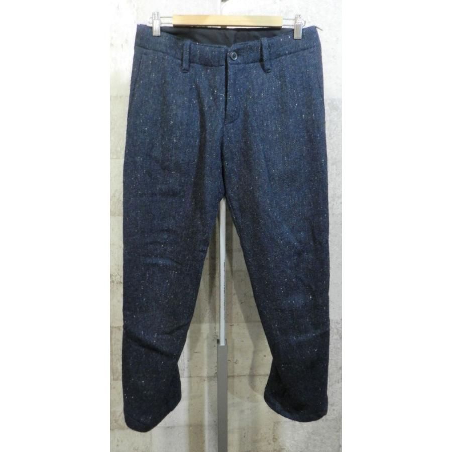 wik ヘリンボーン ネップ ツイード クロップドパンツ 紺 M ネイビー バナナ ダブルジェイケイ ウール
