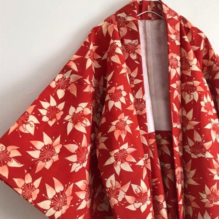 【ヴィンテージ】古着 羽織り 着物カーディガン モード 花柄 黒 赤 黄 レトロ 楽天市場】【倭物やカヤ公式店】 【UVカット加工】冬牡丹着物