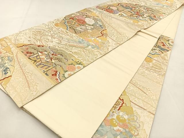 平和屋着物◎西陣 長嶋成織物 ながしま帯 六通柄袋帯 唐織 元禄