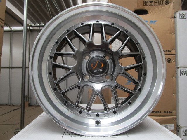 【Ｋ】新品ホイール4本シュティッヒメッシュ RM15X7.0J 4H100 インセット+35ロードスター/ｂB/シエンタ/ポルテ他