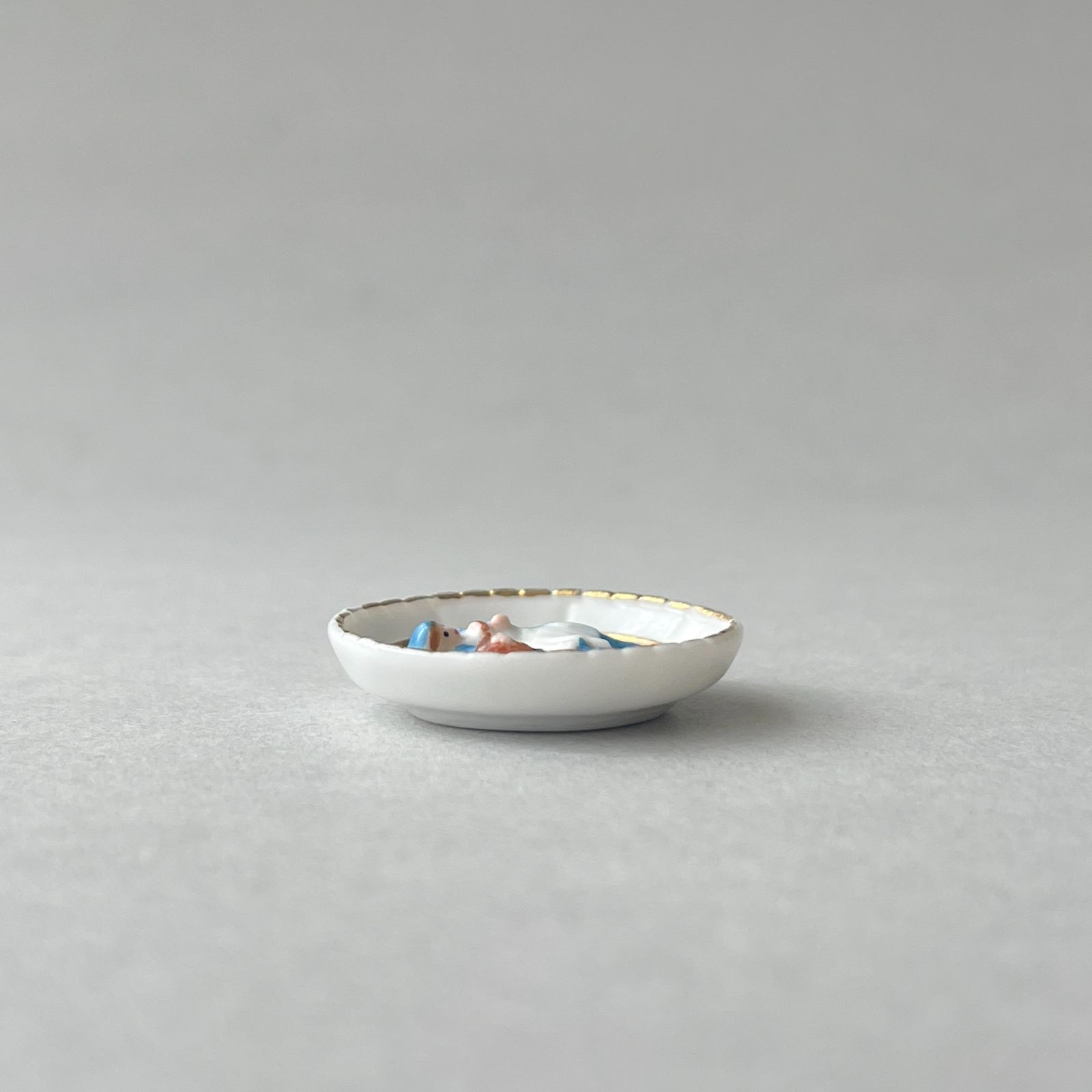 フェーヴ 絵皿 〈樽職人〉 フランス フェーブ ミニチュア陶器 m-0229