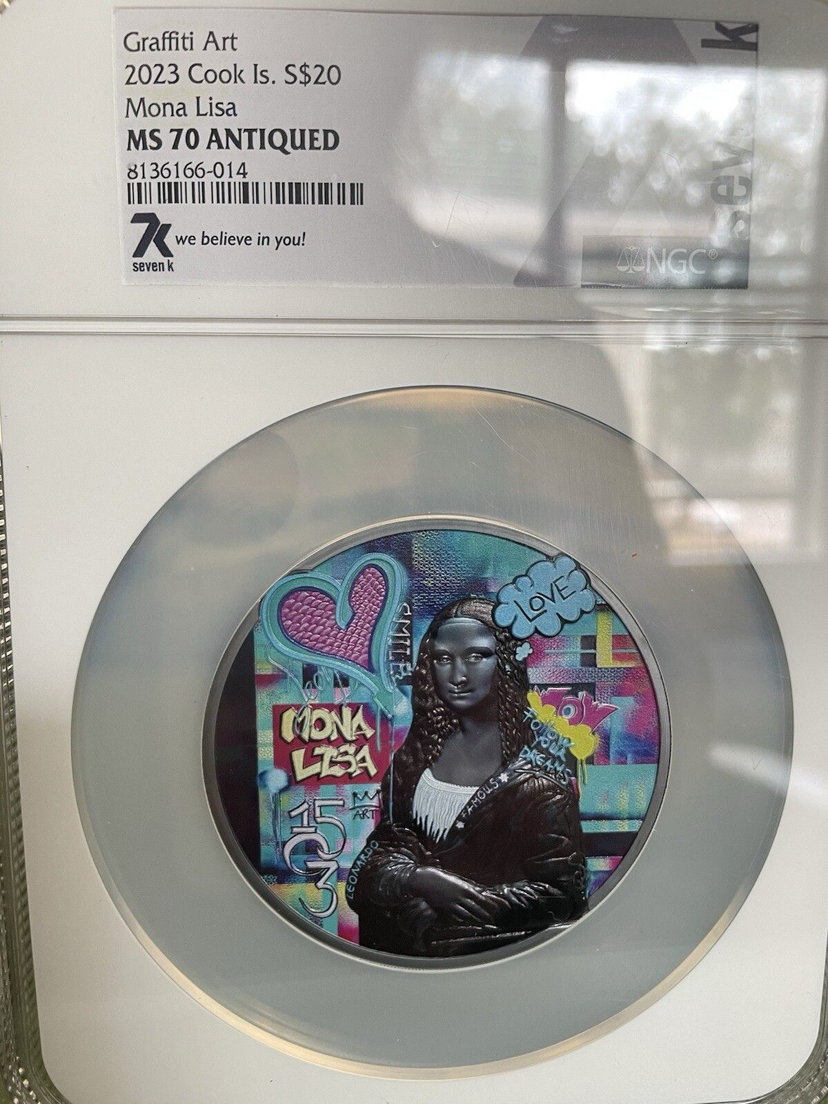 Mona Lisa Graffiti Art CollectCoin - 3 Troy Oz Silver.
