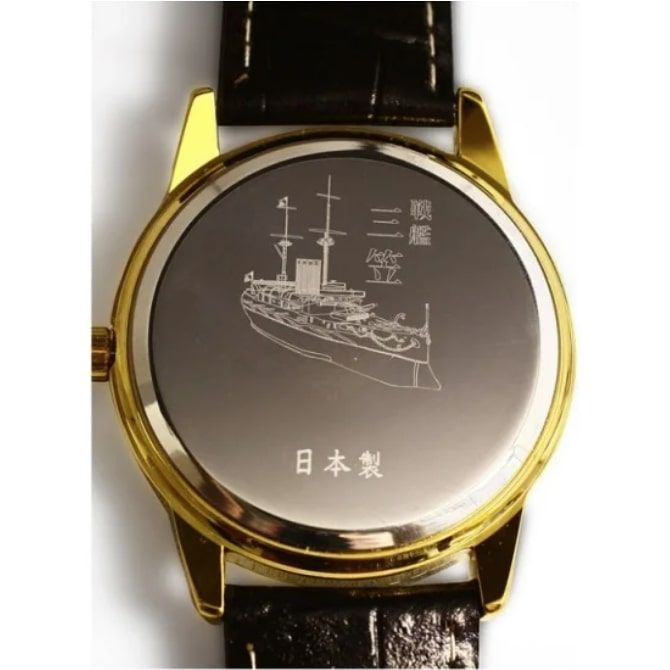 新品 未使用】大日本帝国海軍 戦艦三笠腕時計 ゴールド ブラック