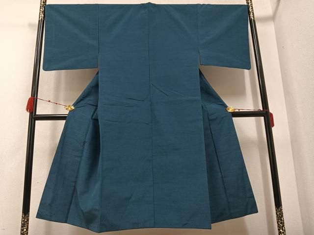 平和屋着物●男性 紬 アンサンブル 色無地 褐返し色 正絹 AABB0398ph