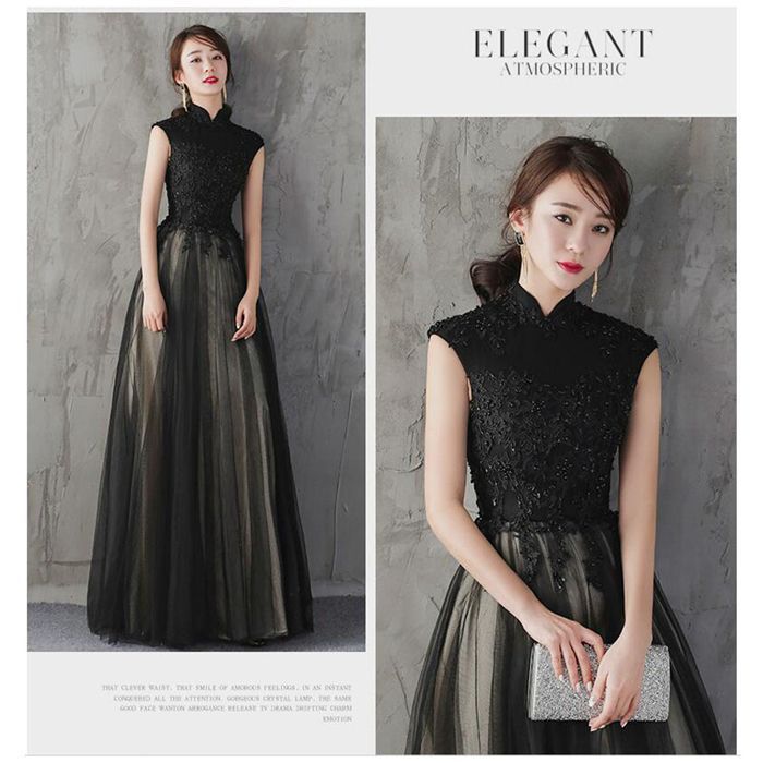 パーティードレス 結婚式 ワンピース longdress ロングドレス 詰襟