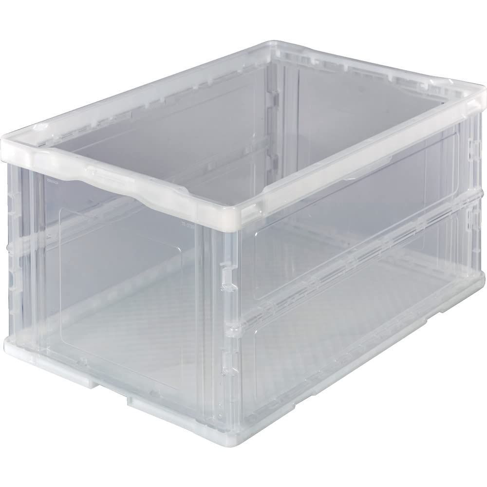 透明_75L_フタなし_単品 トラスコ中山(TRUSCO) 薄型折りたたみコンテナ 75L 透明 TR-O75B-TM 収納ケース 収納ボックス