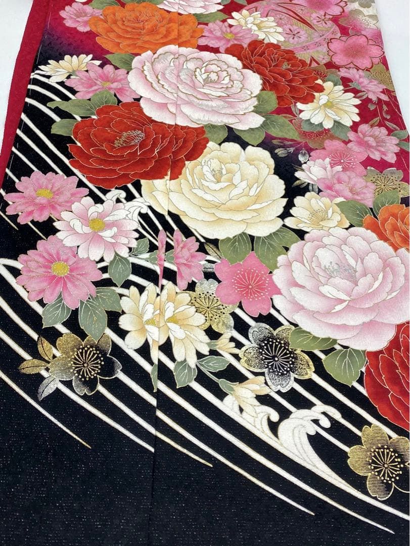 振袖 仮絵羽 正絹 未仕立て品 八掛付き MOK575 - メルカリ