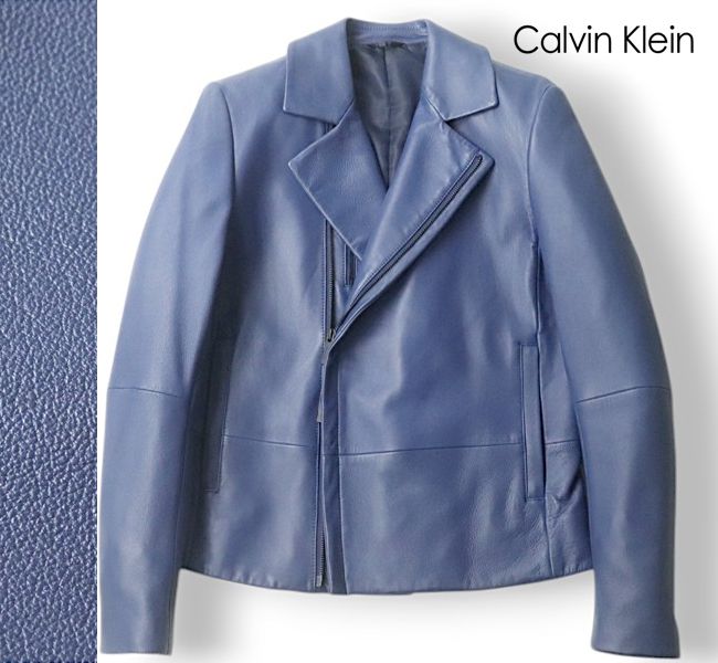 極美品 Calvin Klein カルバンクライン 羊革 シープスキ ラムレザー