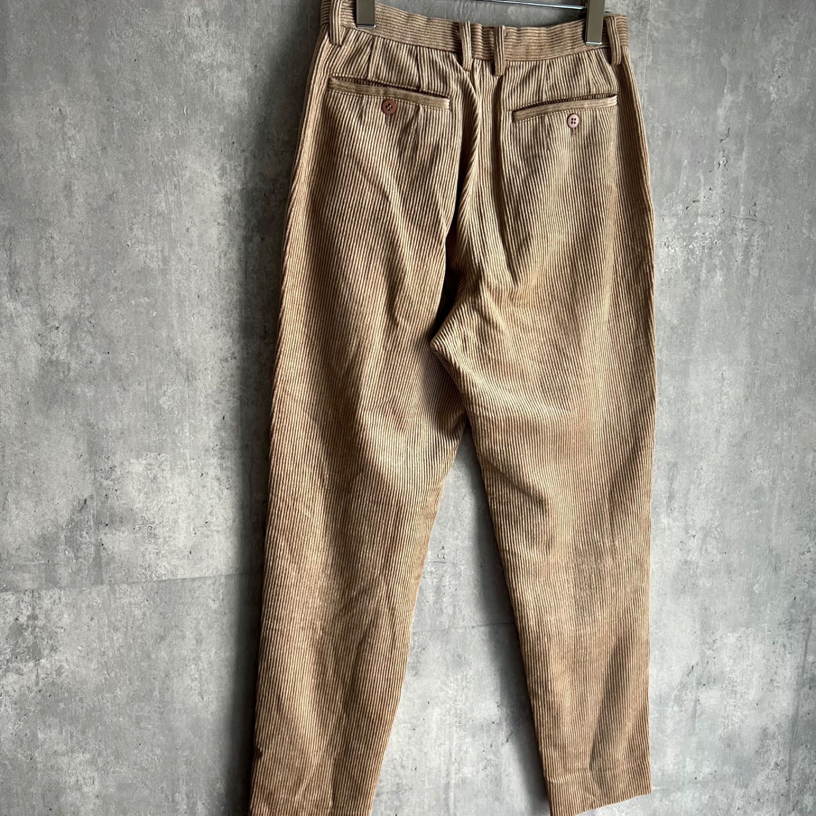 90s ISSEY MIYAKE イッセイミヤケ レーヨン×綿×ウール コーデュロイパンツ ベージュ Beige IM63-FF128 Lサイズ DECORATOM_COM_BR