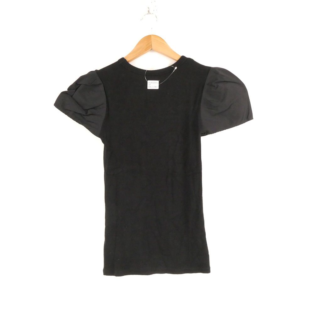 美品♪ボーダーアットバルコニー PUFF SLEEVE TEE 半袖 rr3 active day today RIB PUFF TEE