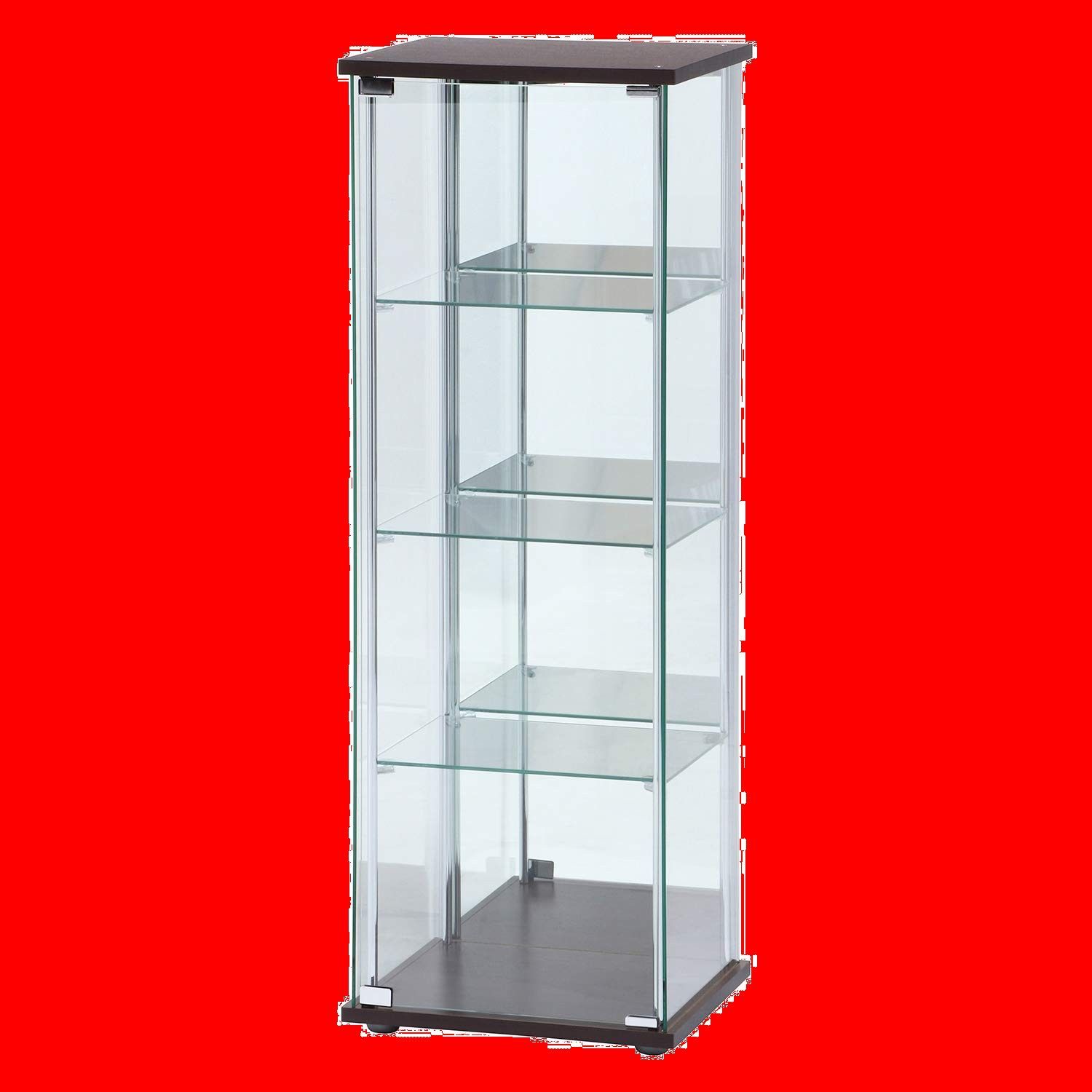 数量 組立商品 背面ミラー 97339 強化ガラス ブラウン 幅42.5×奥行36.5×高さ120cm 4段 フィギュアケース コレクションケース 不二貿易