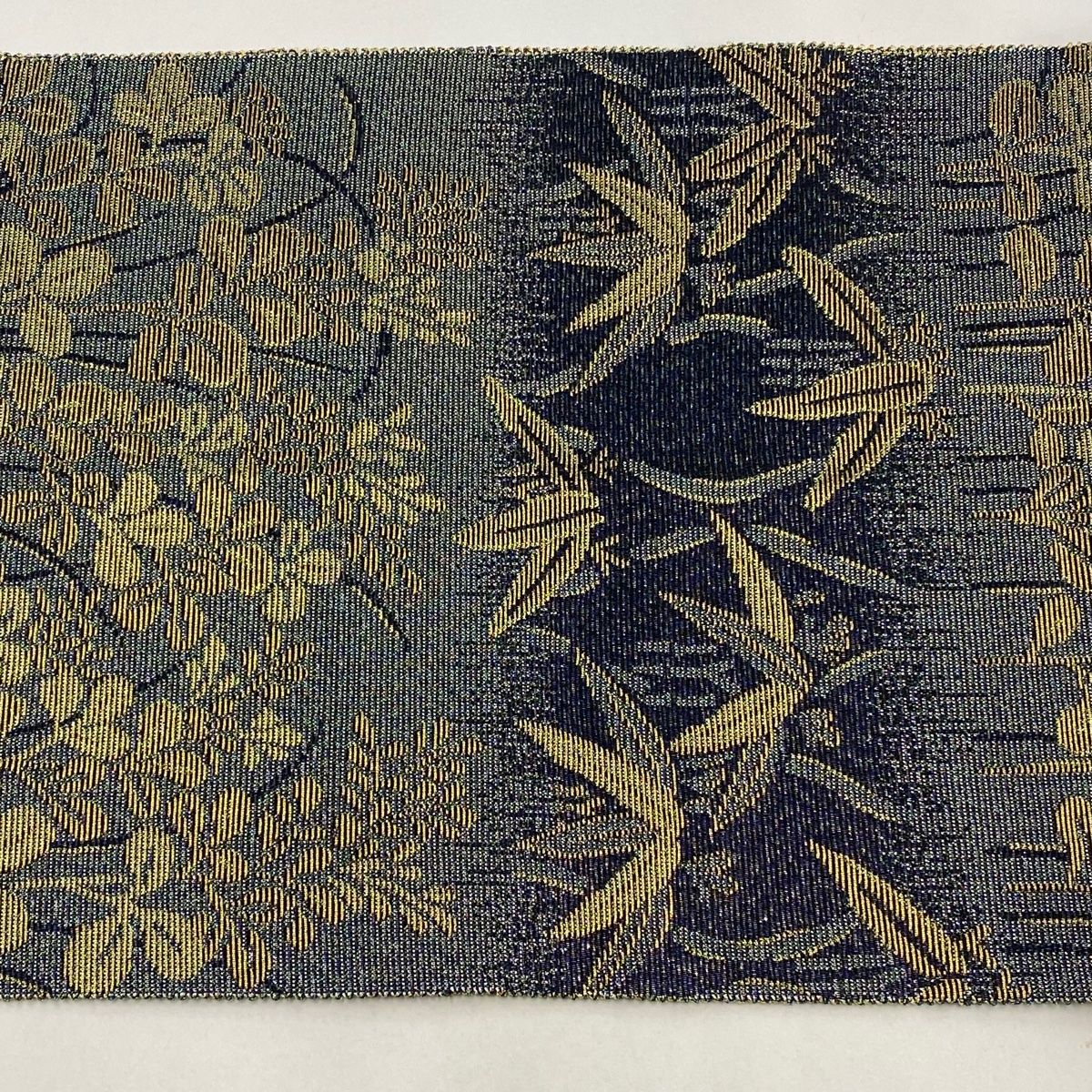 平和屋本店■極上　小紋師　藍田正雄　江戸小紋　九寸名古屋帯　紬地　霞文　逸品　DZAA5124kh5 平和屋本店□極上 小紋師 藍田正雄 江戸小紋 九寸名古屋帯 紬地 霞文