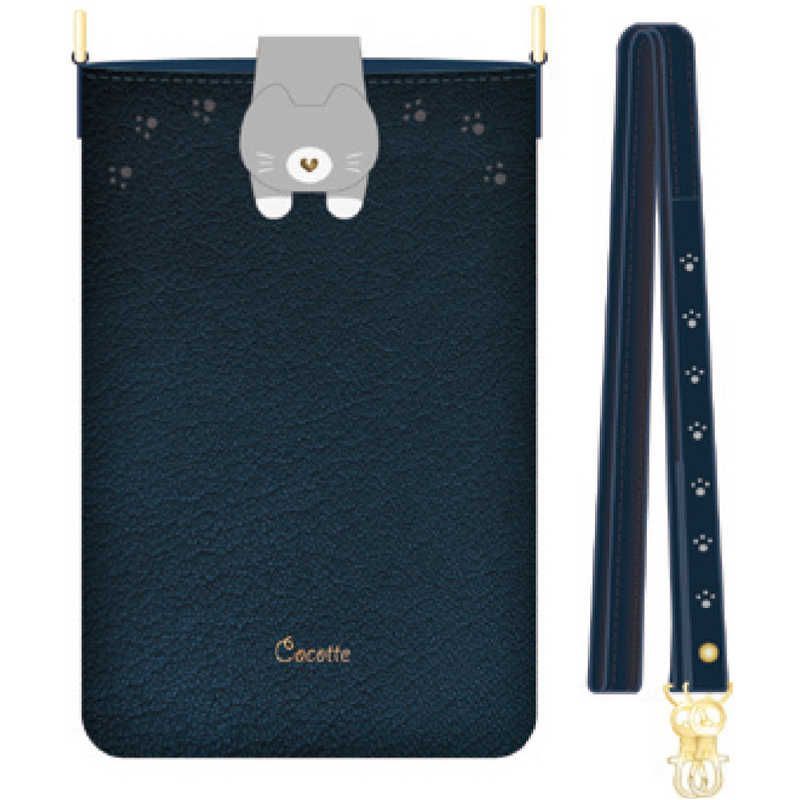 【 新品 未開封 】   ナチュラルデザイン ショルダーストラップ付スマホポーチ Cocotte Navy SP-COT06 未使用 送料無料