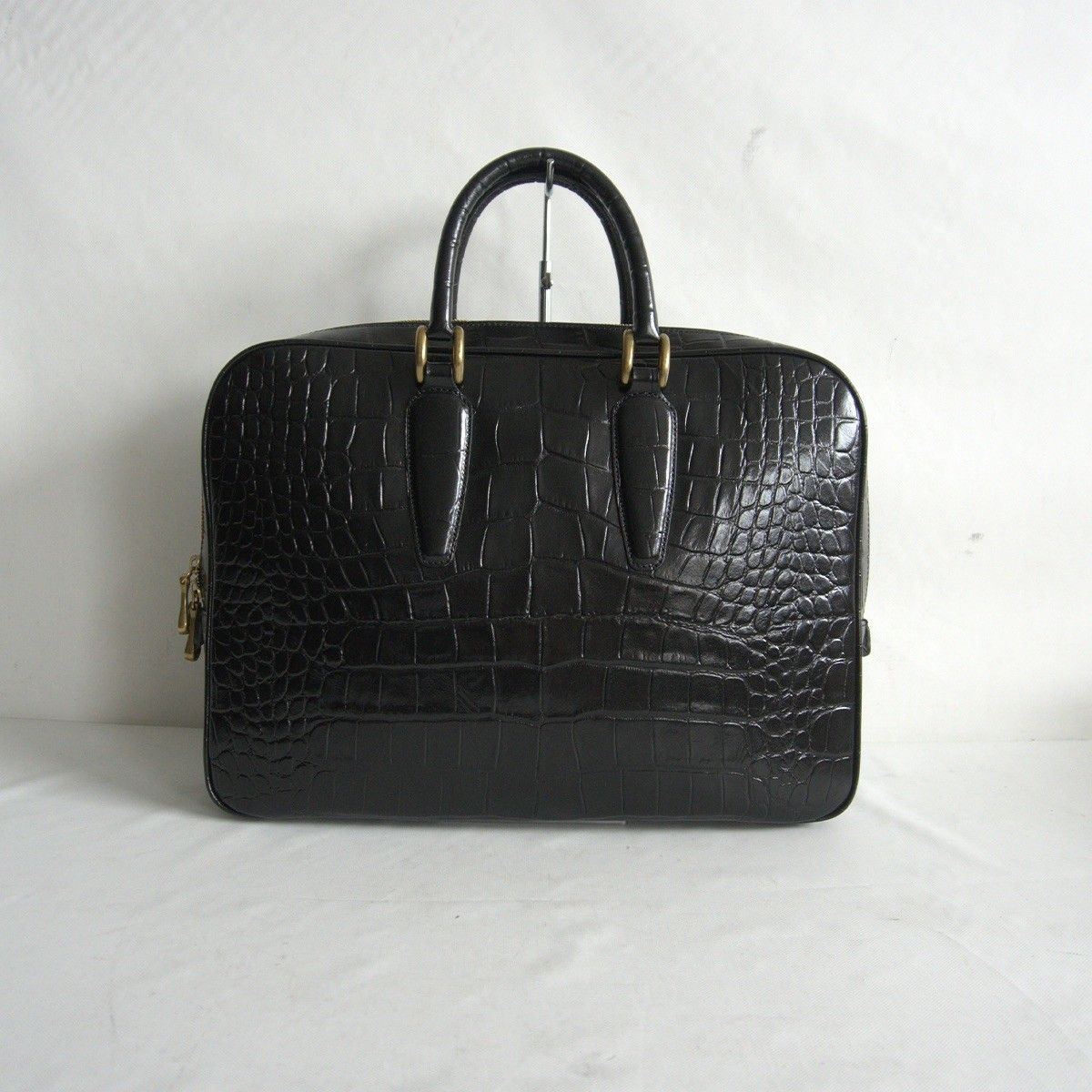 未使用 TOFF&LOADSTONE ビジネスバッグ 本革 黒 クロコ型押し 美品】 TOFF&LOADSTONE 【クロコ型押し Vブリーフ ビジネスバッグ