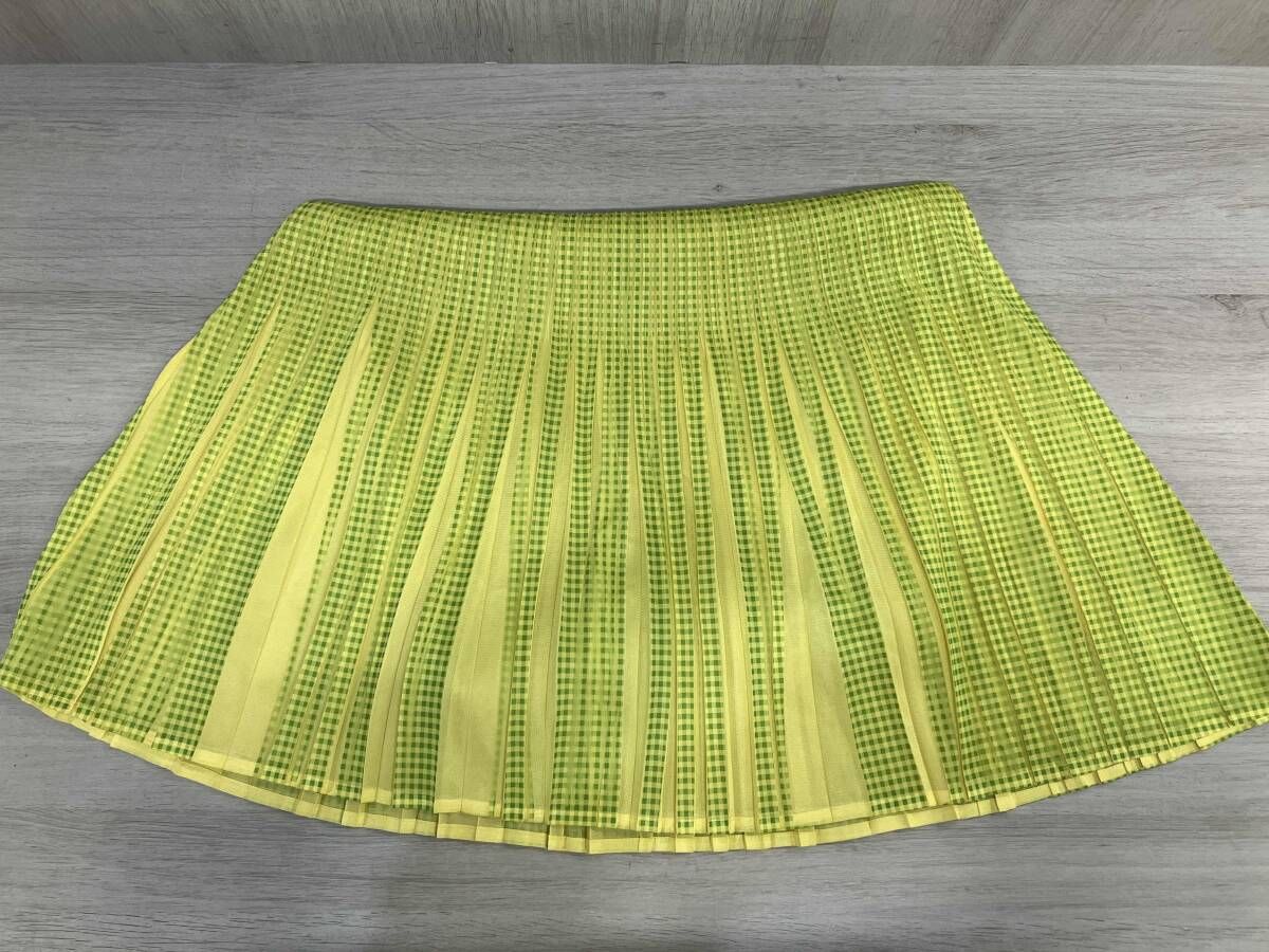 PLEATS PLEASE ISSEY MIYAKE プリーツプリーズ イッセイミヤケ プリーツ スカート 黄色 チェック レディース サイズ4 PP22-JG856 GULLKHAN_COM
